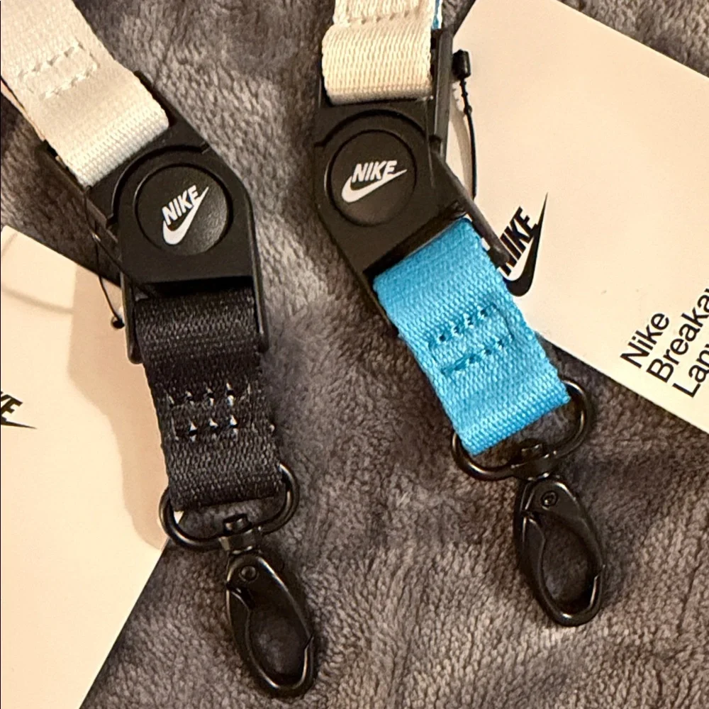 NWT Nike Breakaway Lanyard Set of 2 Safety Release Keychain ID Holder Swoosh